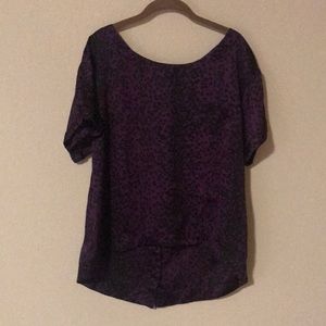 Black and Purple Leopard Animal Print Blouse